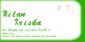 milan kriska business card